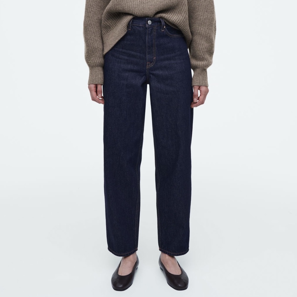 COS High Rise Arch Tapered Jeans - Indigo Dark Blue